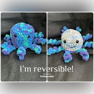 Handmade Crochet Reversible Plush Octopus